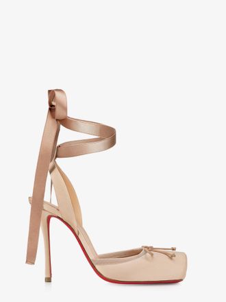 Christian Louboutin D&eacute;collet&eacute; Cassia Lace Up 100 in raso - CHRISTIAN LOUBOUTIN - gender_Woman