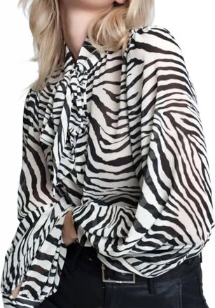 Ghospell Ripple Bow Top In Black And White
