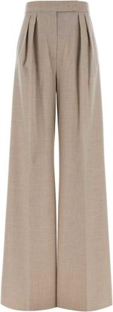Max Mara Beige Tailored Pleated Pants