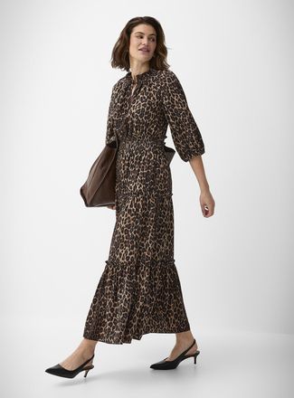 Rails Womens Leopard print maxi peasant dress