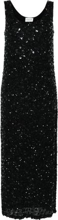 P.A.R.O.S.H. sequinned sleeveless midi dress - women - Viscose/PVC/Viscose - S - Black