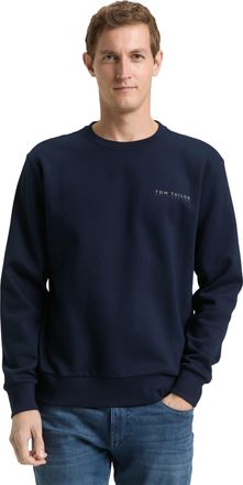 Tom Tailor Sweatshirt TOM TAILOR, Herren, Gr. XXL, sky captain blau, Sweatware, Obermaterial: 70% Baumwolle, 30% Polyester, unifarben, regular fit normal, Rundha