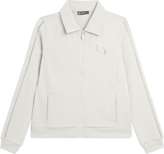 Freddy Felpa con Collo a Camicia, Zip e Dettagli Ricamati