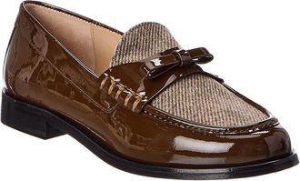 Stuart Weitzman Lottie Bow Twill & Patent Loafer
