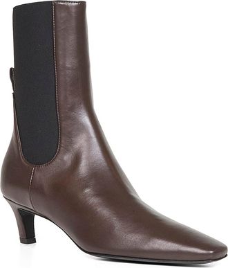 Toteme Womens Brown Leather Mid-Heel Ankle Boots Calf