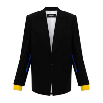 Dsquared2 Blazers, female, Black, Size: 3XS Wool Blazer