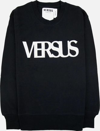 Versus Mens Versace Versus Logo Printed Crew Neck Sweatshirt Black - Size: 42