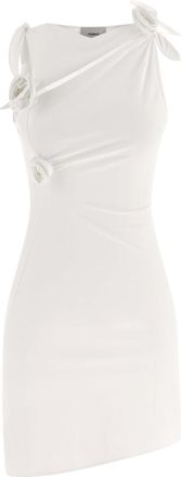 Coperni White Asymmetric Flower dress