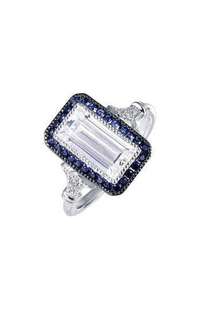 Lafonn Art Deco Simulated Diamond Ring in White/blue at Nordstrom Rack, Size 7