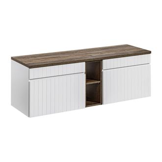 Petits Meubles Mueble bajo lavabo 140 cm 2 nichos tableros laminados blanco