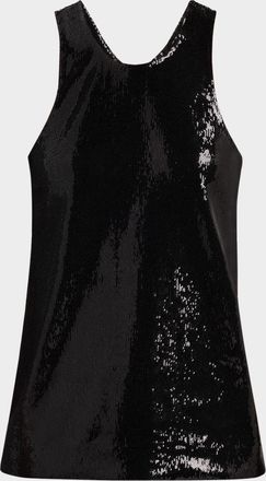 Toteme Curved Sequined Tank Top
