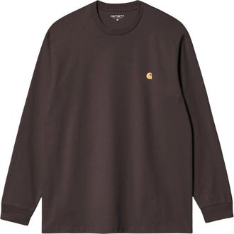 Carhartt Work in Progress L/S Chase T-Shirt - Heren - Longsleeves - Bruin - S - Tops