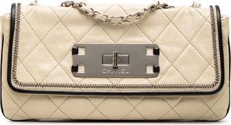 Chanel Pre-owned Womens Reissue 2.55 Quilted Aged Lambskin East/west Flap - Ivory Leather - One Size