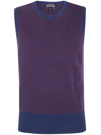 Emporio Armani Sweater Vest V Neck Rumble Total Eclipse