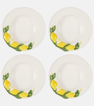 Les-Ottomans Lemon set of 4 ceramic soup plates