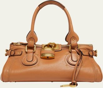 Chlo&eacute; Paddington Padlock Shoulder Bag in Leather