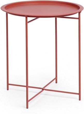 Konte Design Lote de 6 mesas de centro redondas de acero rojo