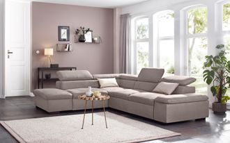 HOME AFFAIRE Ecksofa »Alberto L-Form« mit Kopfteilverstellung, wahlweise mit Bettfunktion