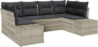 vidaXL Vidaxl - Conjunto de sofá de jardín 6 pcs Gris claro 234 x 154 x 85 cm