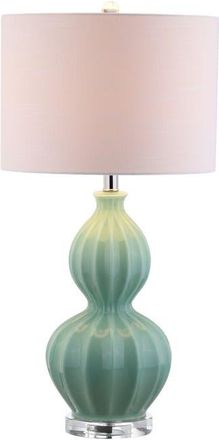 Jonathan Y Designs Faye 28 Glass LED Table Lamp, Seafoam Green at Nordstrom