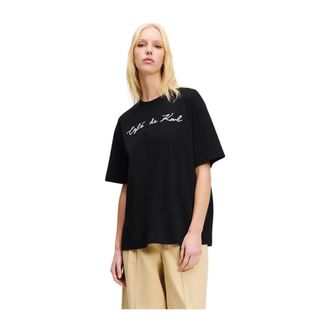 Karl Lagerfeld Dames, Tops, Zwart, Maat: S Katoen