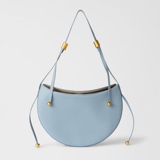 Furla Moonstone Borsa A Spalla S Carta Da Zucchero Blu Pelle Di Vitello Sidney Donna