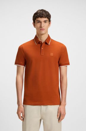 Boss Orange by Hugo Boss Poloshirt BOSS ORANGE Passertip, Herren, Gr. XXL, orange (open orange842), Piqu&eacute;, Obermaterial: 95% Baumwolle, 5% Elasthan, slim fit h&uuml;ftbedeckend, V-