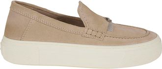 Hogan Soft Suede Moccasins with Chunky Sole and Hand-Stitched Detail