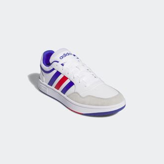 adidas Sneaker ADIDAS SPORTSWEAR HOOPS 3.0, Herren, Gr. 44, weiss (cloud wei&szlig;, lucid blau, better scarlet), Leder, Synthetik, Textil, Schuhe Sneaker