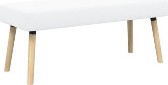 vidaXL Banco Con Tapizado En Canal Blanco 110 X 40 X 46 Cm Tela Vidaxl