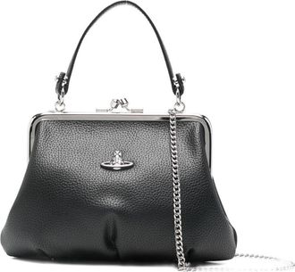 Vivienne Westwood Pebbled Black Wallet with Top Handle