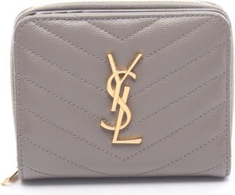 Saint Laurent Gray Leather Wallet (Bi-Fold) (Pre-Owned)