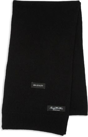 Maison Margiela Sciarpa in lana con applicazione logo - Nero