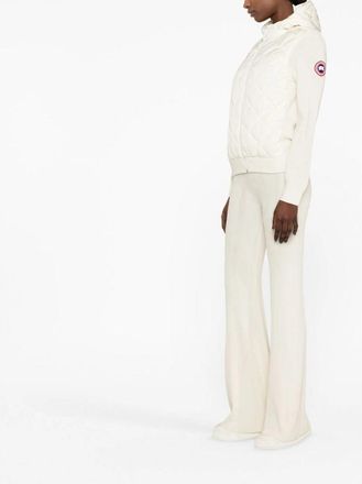 Canada Goose Quilted Wool-Knit Hybrid Down Jacket - White