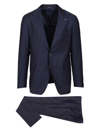 Tagliatore Vesuvio Blue Pinstriped Suit Abiti Blu-Uomo