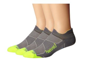 Feetures Elite Light Cushion No Show Tab 3-Pair Pack No Show Socks Shoes Graphite/Reflector : SM (US Womens Shoe 4-6.5), Nylon/Spandex