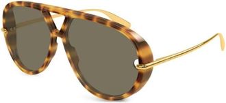 Bottega Veneta Classic Aviator Sunglasses - female - Bottega Veneta - Sunglasses - Brown - 63 MM - Accessories