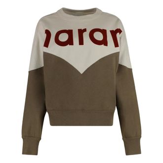 Isabel Marant Velvet Logo Sweatshirt Cotton Polyester Ribbed