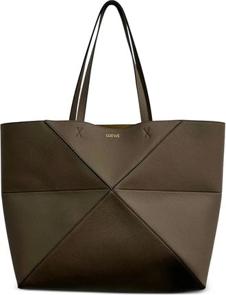 Loewe Puzzle Fold grote horizontale schoudertas - Bruin