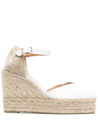Castaner Chiara espadrilles met sleehak - Wit