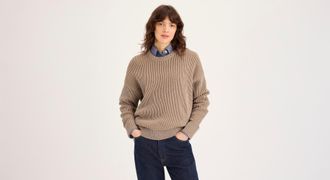 Dockers Plaited Crewneck Sweater, Relaxed Fit