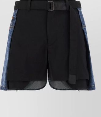 sacai wool asymmetric shorts