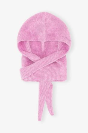 Ganni Pink Soft Wool Balaclava