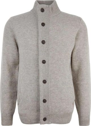 Barbour Gebreide trui met vestfunctie - Heren - Vesten - Grijs - 2XL - Wol - Truien & Vesten