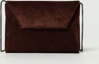 Brunello Cucinelli Pochette BC Duo Brunello Cucinelli in camoscio con tracolla monile