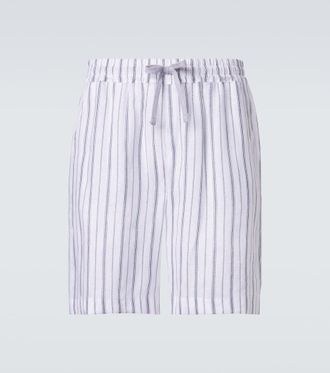 Fedeli Striped linen Bermuda shorts