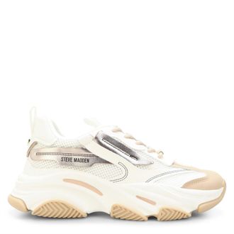 Steve Madden Womens Possession E Lace Up Platform Sneakers in Cream Rose Gld - Size UK 3