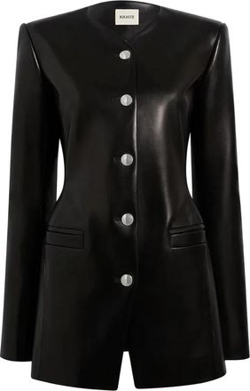 Khaite Naran Jacket - Dames - Blazers - Zwart - S - Leer - Jassen