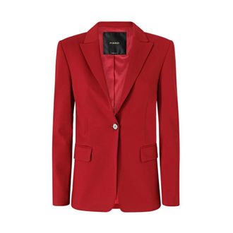 Pinko Envers Satin Blazer - female - PINKO - Blazers - Red - M - Jackets