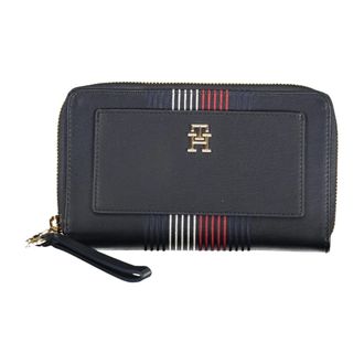 Tommy Hilfiger Accessoires, Dames, Blauw, ONE Size, Blauwe Documentenhouder met Rits